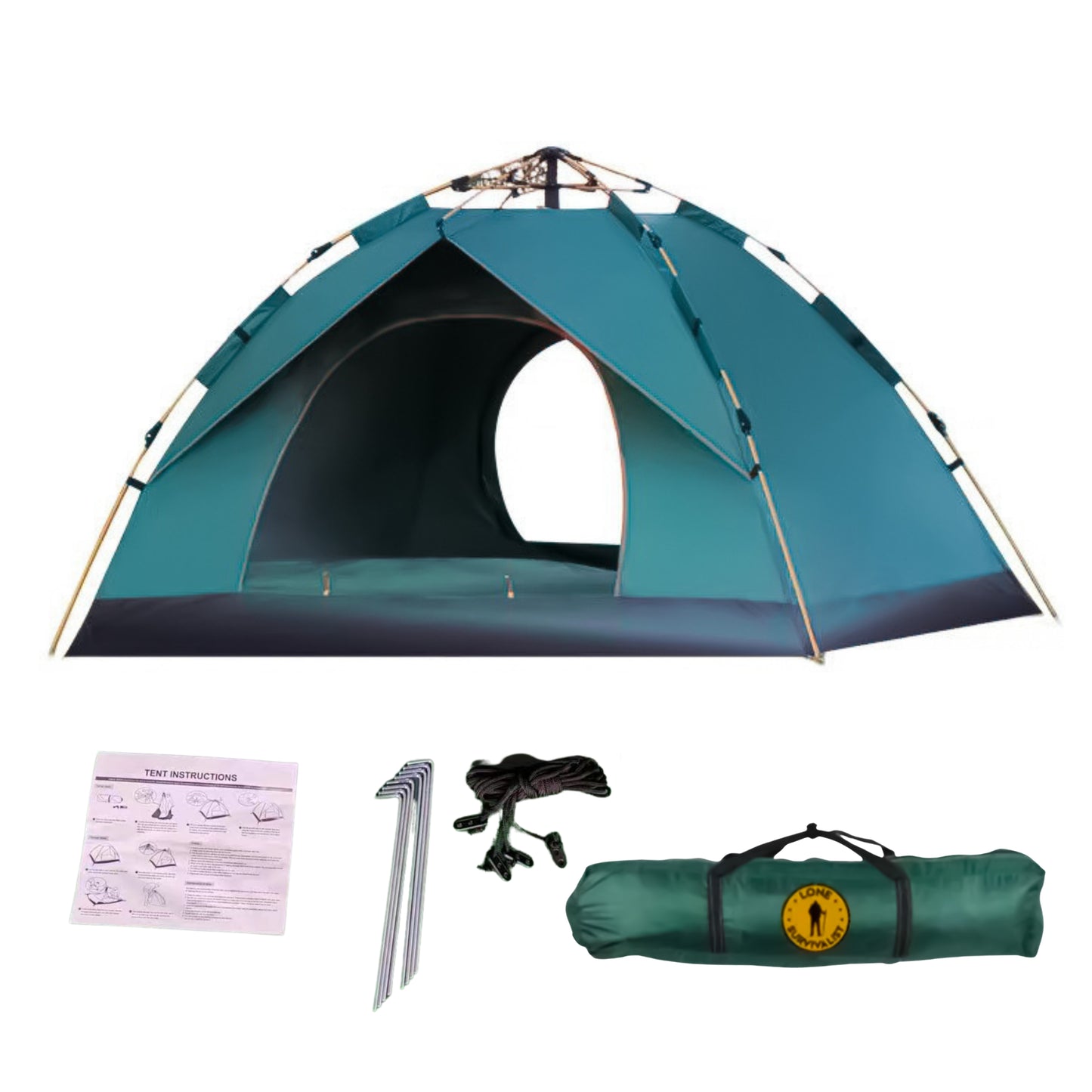 Peak Camping Pop Up Zelt Automatik Campingzelt Wurfzelt 2-3 Personen Kuppelzelt Großes Familienzelt mit Tragetasche
