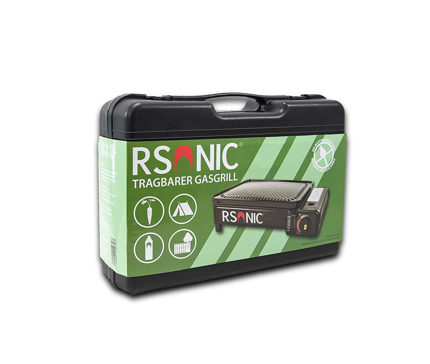 Rsonic RS4030 Gasgrill inkl. Grillplatte und Grillspieße im Koffer