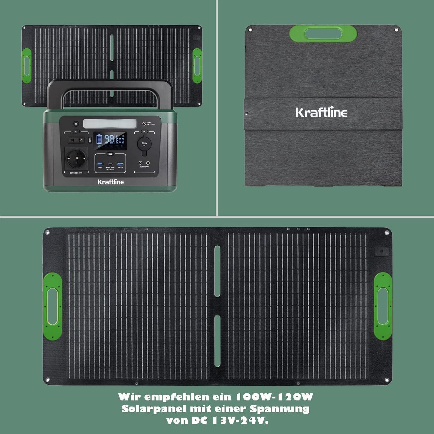 600W Solar Generator,Solarpanel Batteriespeicher Camping Notfall